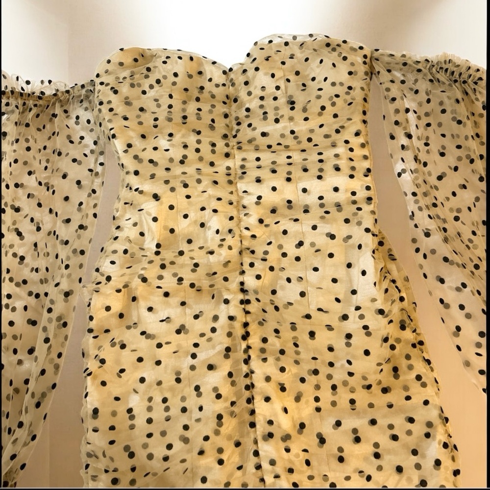 MAJORELLE Secret Polkadot Dress in Dark Nude size small - Picture 14 of 16